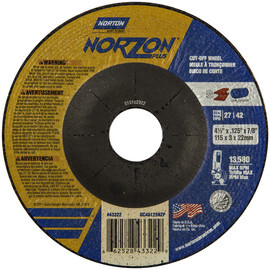 66252843322 NORTON: 4-1/2 X .125 X 7/8 TYPE 27 DEPRESSED CENTER WHEELS