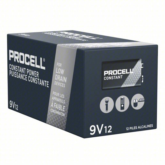 DC-PC1604BKD DURACELL PROCELL ALK 9V 12 EA PER BOX