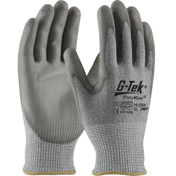 16-560/XL G-TEK CR, GRY. HPPE/GLASS 13G SHELL GLOVE, GRY