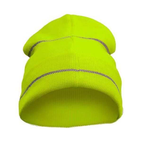 2W-KCL-12R HI-VIZ KNIT BEANIE WITH REFLECTIVE STRIPE