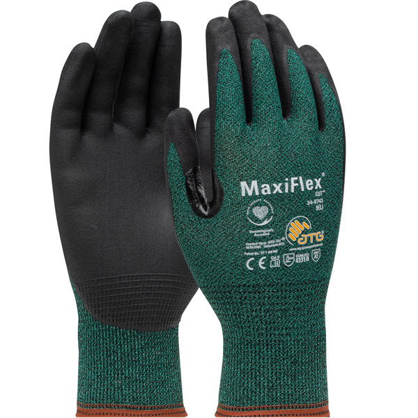 16-368/XL G-TEK POLYKOR SEAMLESS KNIT POLYKOR X7 BLENDED GLOVE W/NEOFOAM COATED PALM & FINGERS TOUCHSCREEN COM