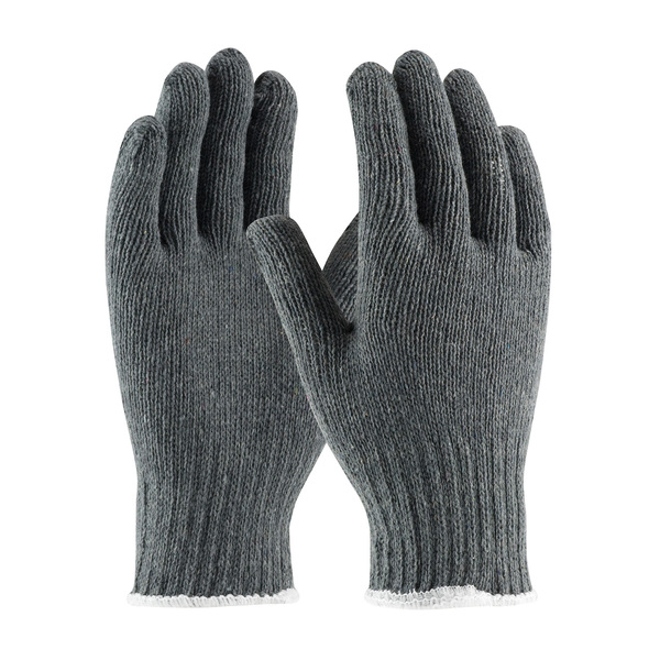 35-C500/L-PR MEDIUM WEIGHT SEAMLESS KNIT COTTON/POLYESTER GLOVE, GRAY - L
