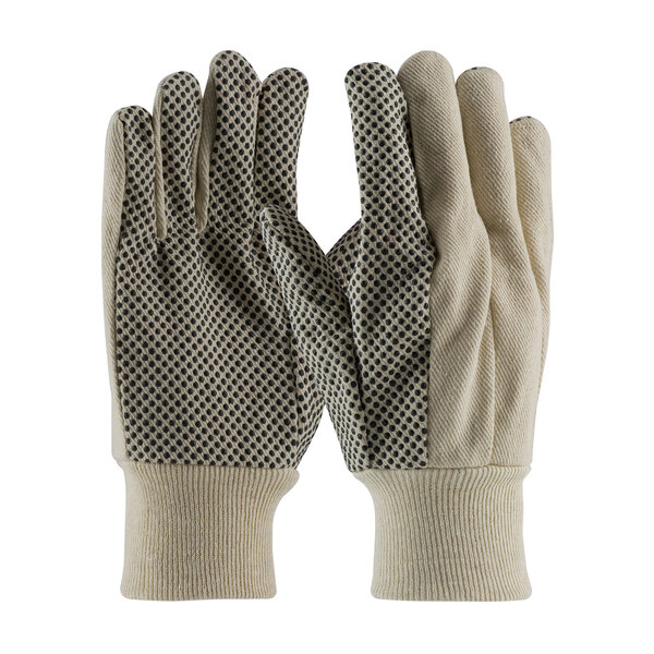 91-910PDI ECON GRADE, 10OZ., NATURAL KW, BLK. DOTS, MEN'S GLOVE