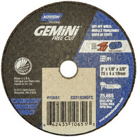 NORTON ABRASIVE: 3 X 1/8 X 3/8 TYPE 01 STRAIGHT WHEELS, 36 GRIT, CUT-OFF WHEEL