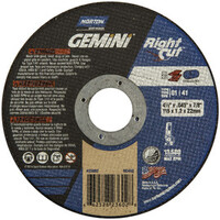 NORTON: 4 1/2 X .045 X 7/8 CUT-OFF WHEEL, TYPE 01, A/O, GEMINI RIGHTCUT, 36 GRIT