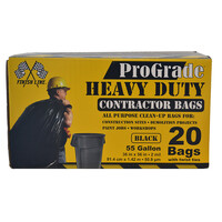 IPS13-11109 55 GALLON, 2 MIL, CONTRACTOR BAGS, BLACK, 20/BOX