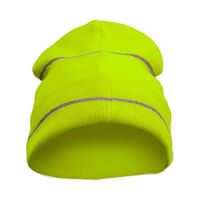 HI-VIZ KNIT BEANIE WITH REFLECTIVE STRIPE