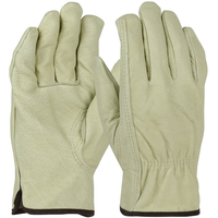 994KF/XXL ECONOMY TOP GRAIN PIGSKIN LEATHER DRIVERS GLOVE W/RED FLEECE LINING, KEYSTONE THUMB - XXL