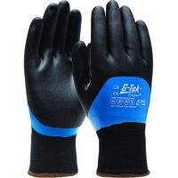 41-1417/XL G-TEK SEAMLESS KNIT POLYKOR BLEND GLOVE W/ACRYLIC LINE AND DOUBLE-DIPPED NITRILE FOAM GRIP ON FULL H